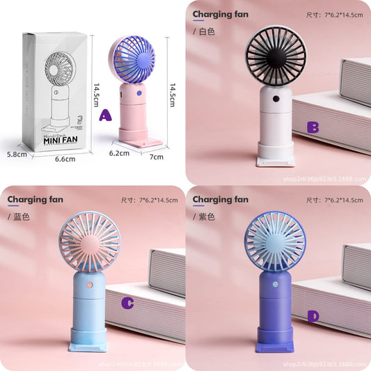 Rechargeable Portable Handheld Fan with Stand Base – Mini Cooling Fan for Home, Office and Travel